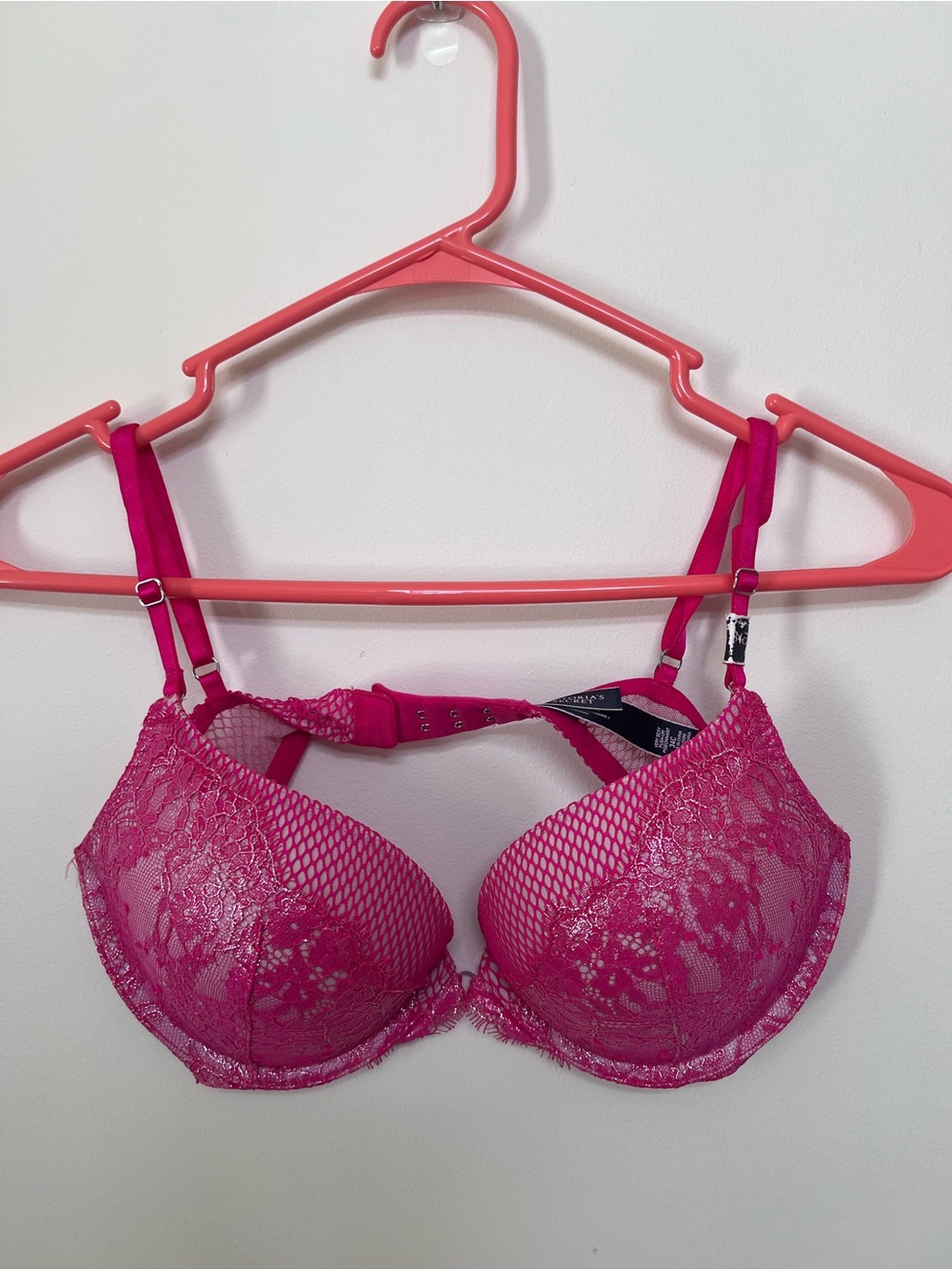 Victoria's Secret Hot Pink Lace Push-Up Bra